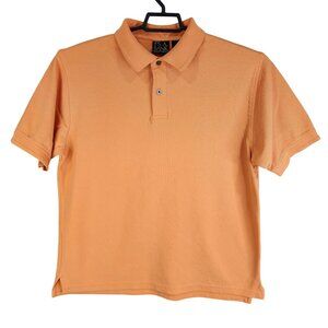 Mens Orange Jos A Bank Traveler's Collection Polo Shirt Short Sleeve Size L